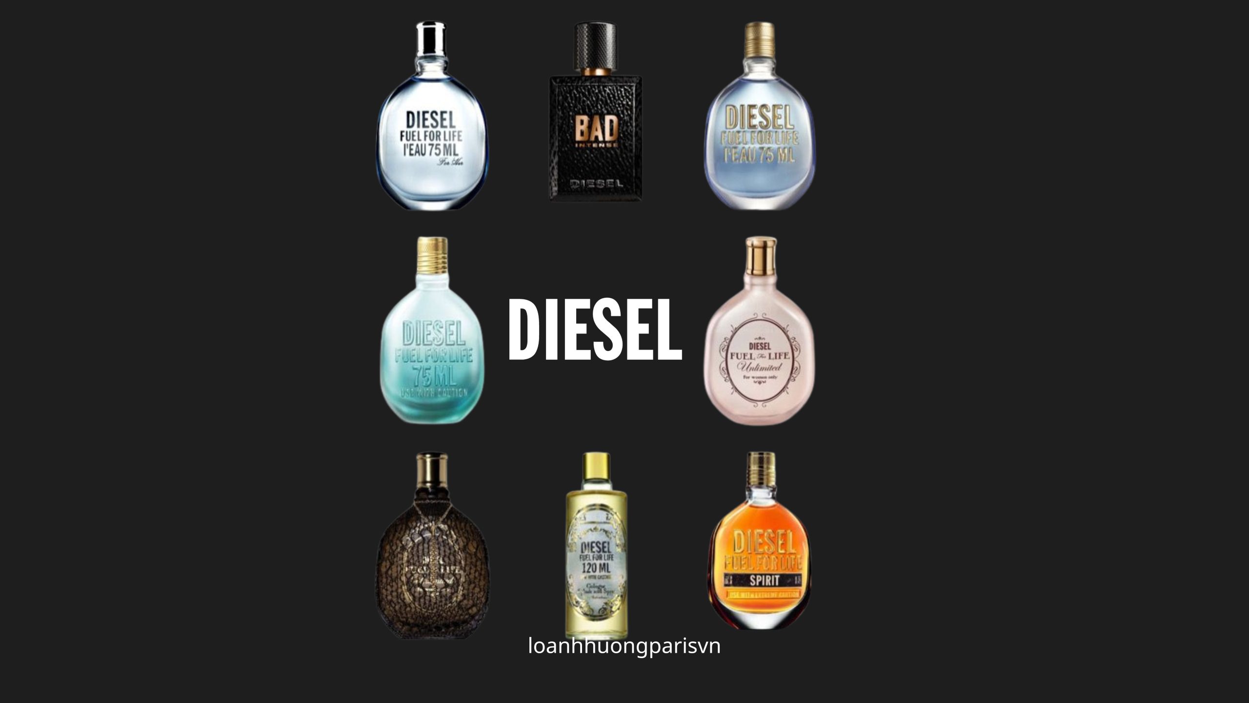 các chai nước hoa Diesel