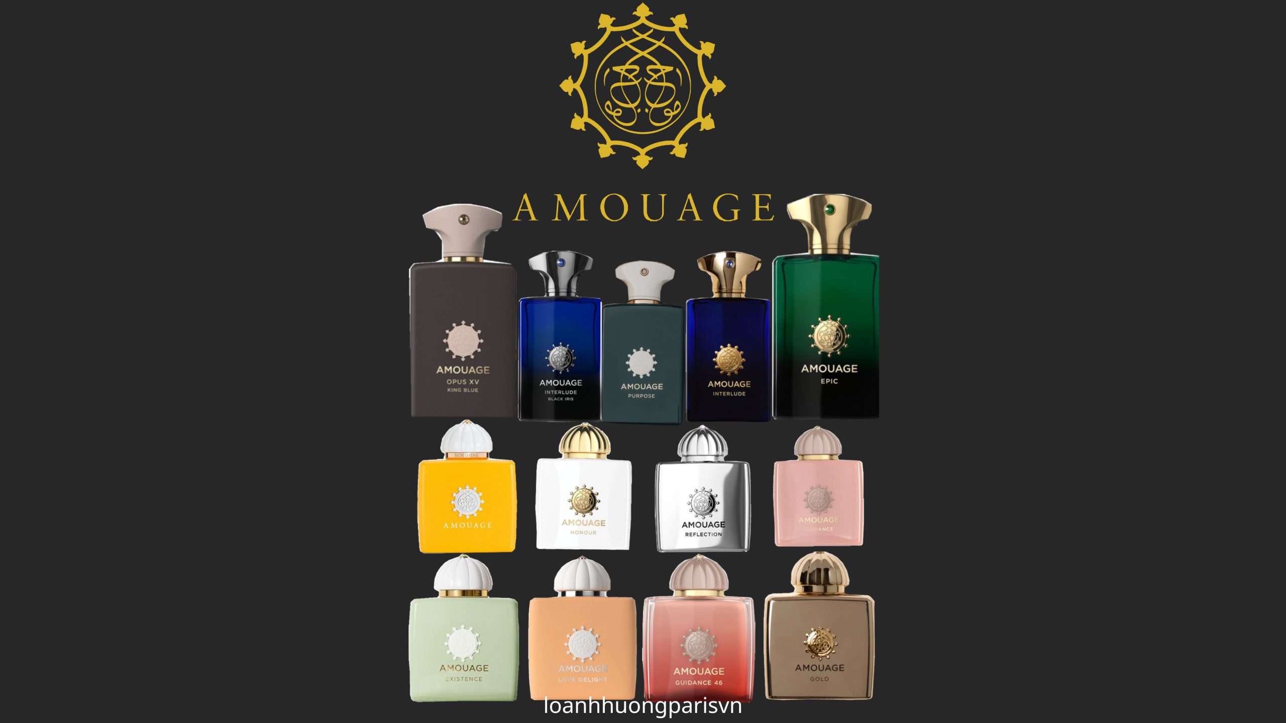 các chai nước hoa nha amouage