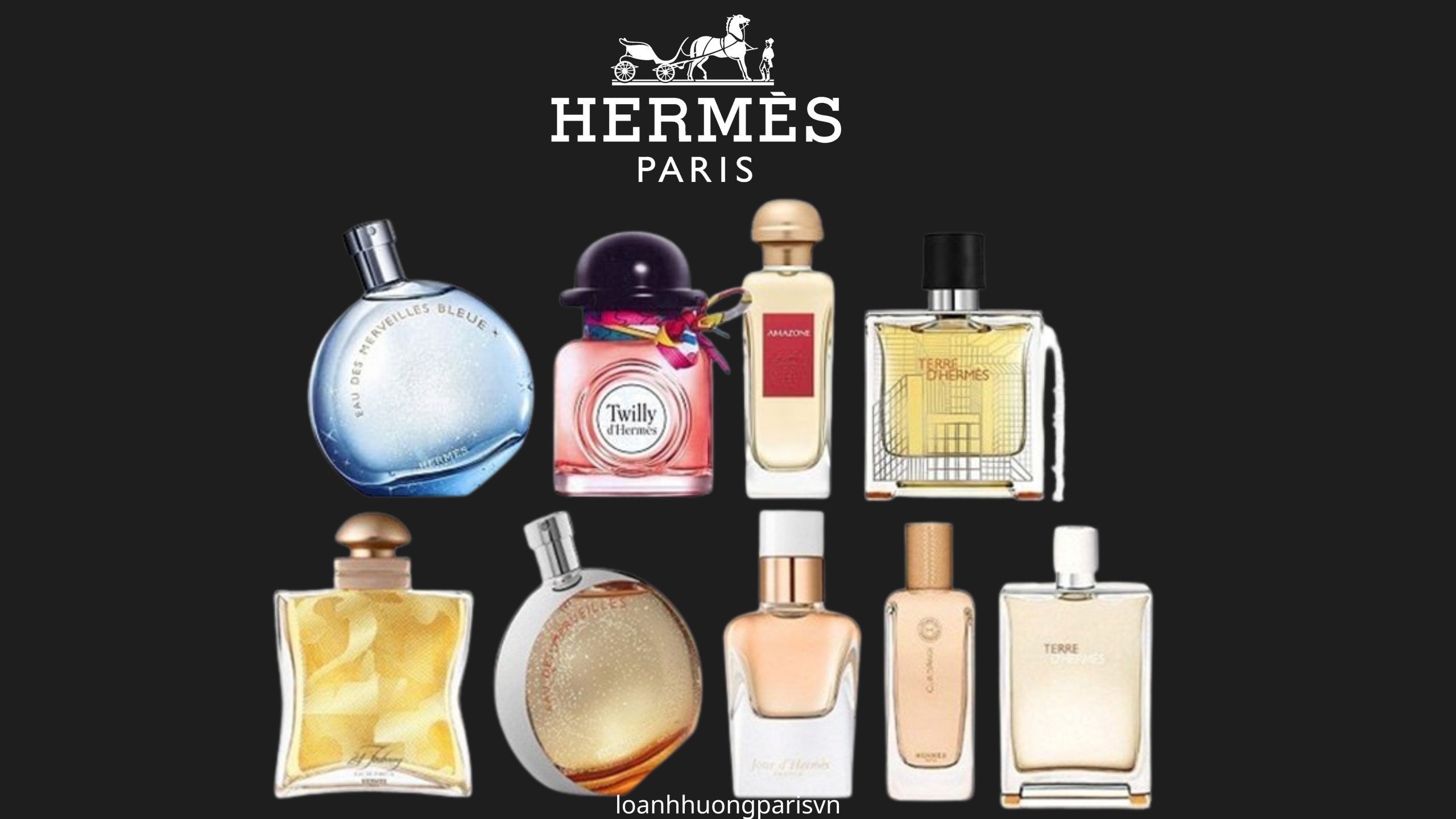 các chai nước hoa nhà hermes