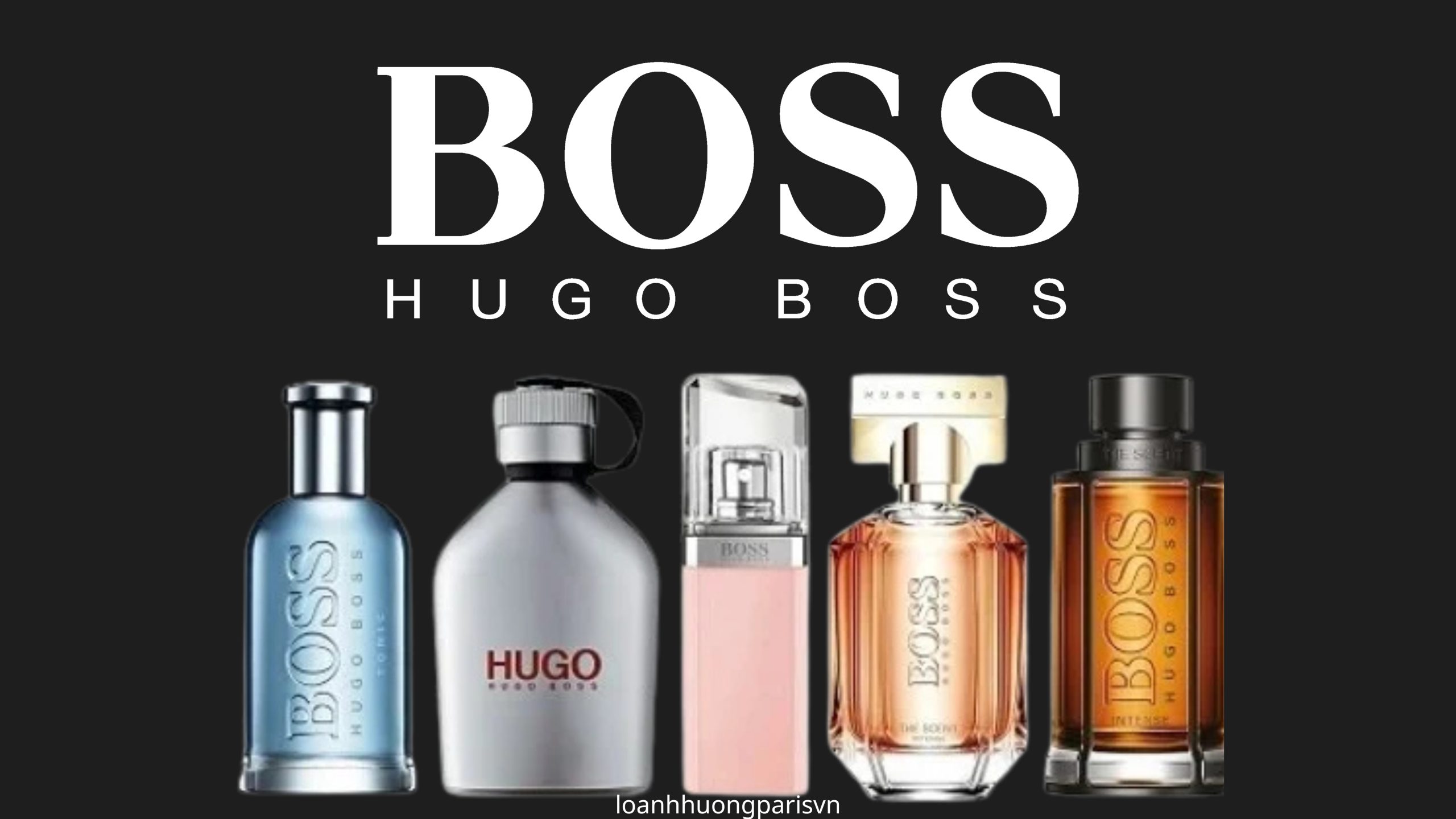 các chai nước hoa của hãng hugo bos