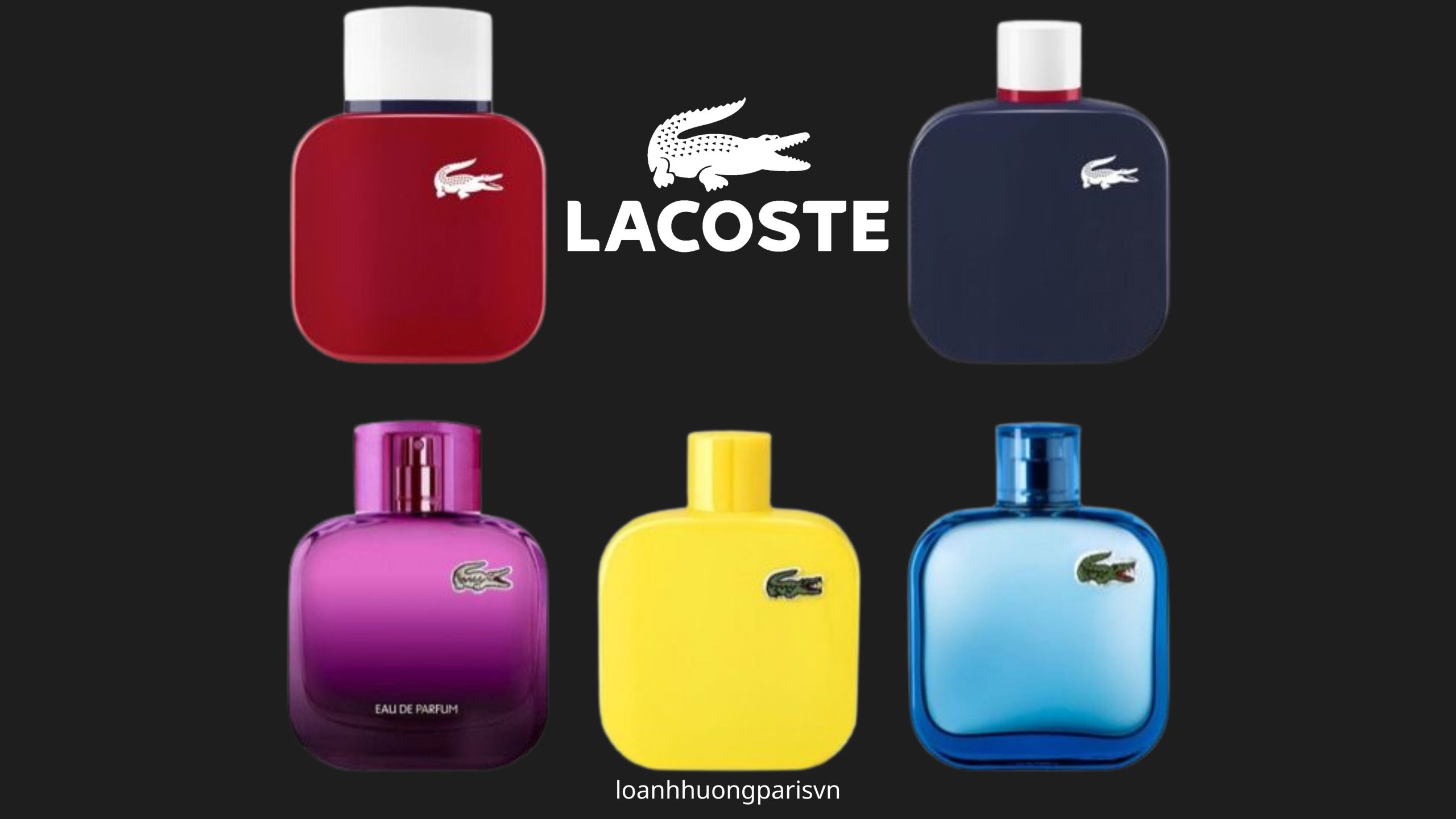 các chai nước hoa nhà Lacoste