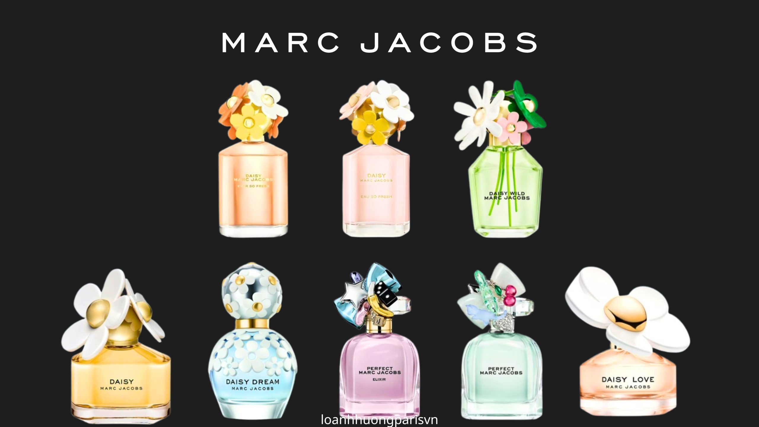 các chai nước hoa nhà Marc Jacobs