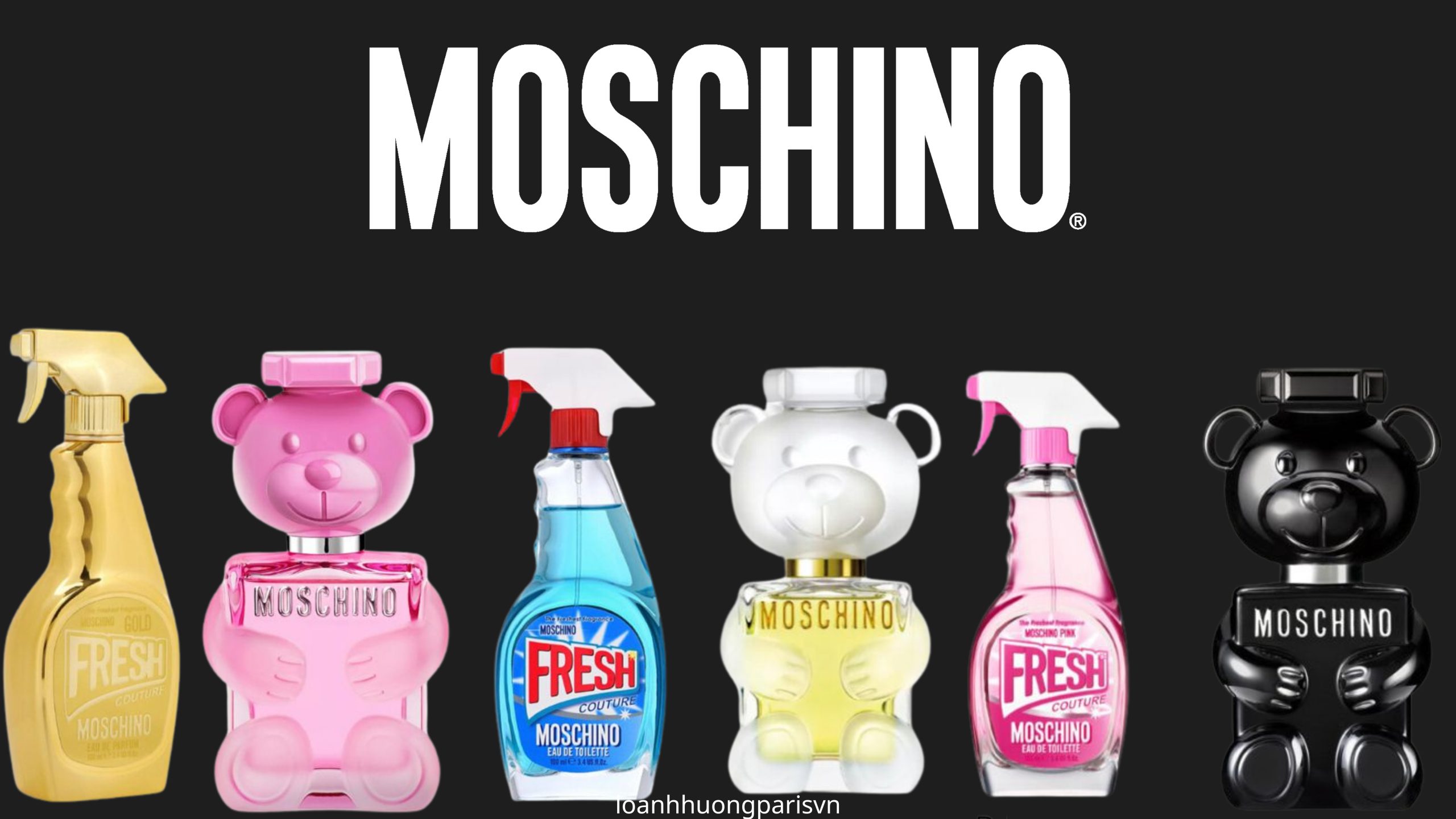các chai nước hoa nhà moschino