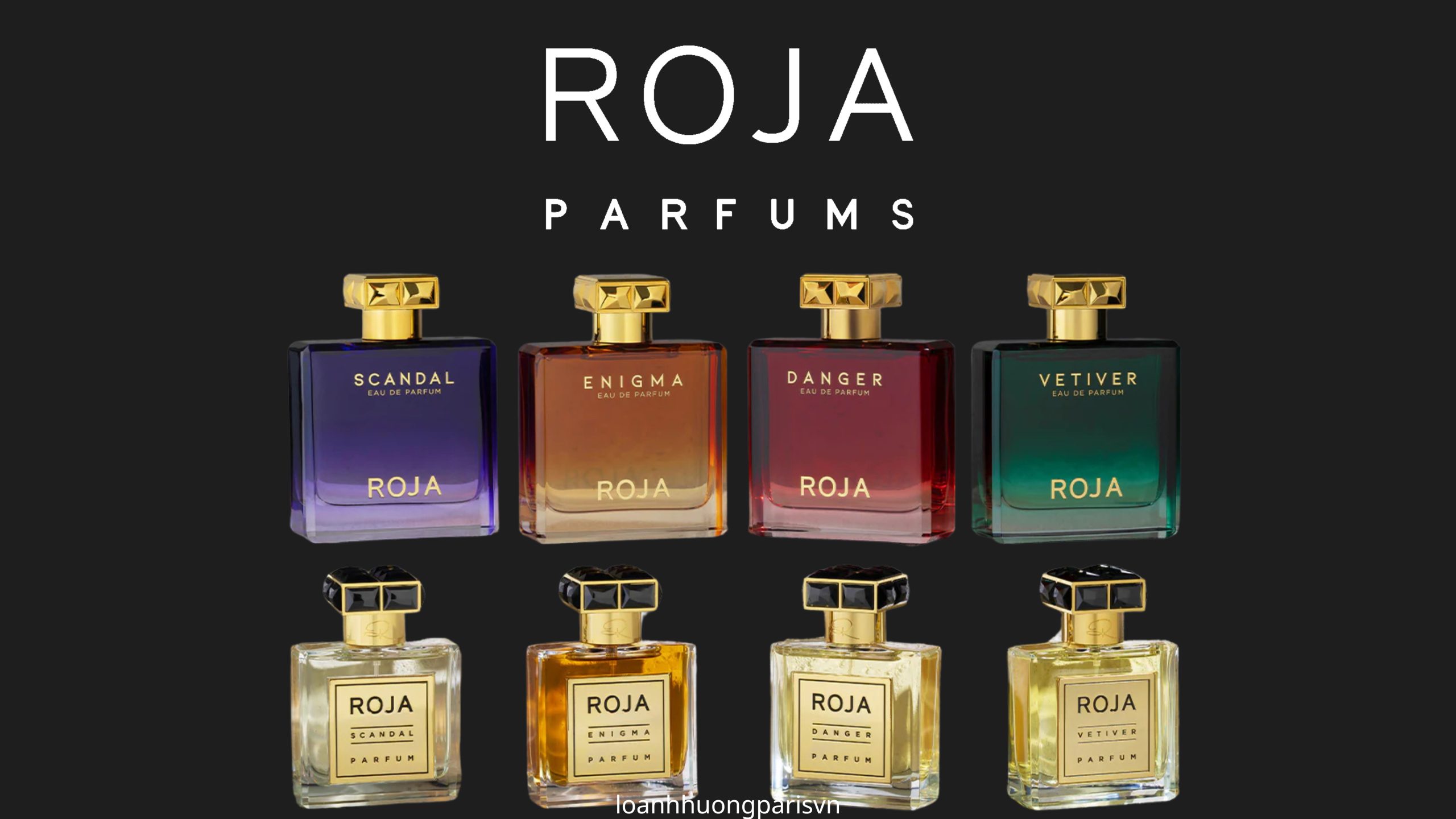 các chai nước hoa nhà Roja Parfums