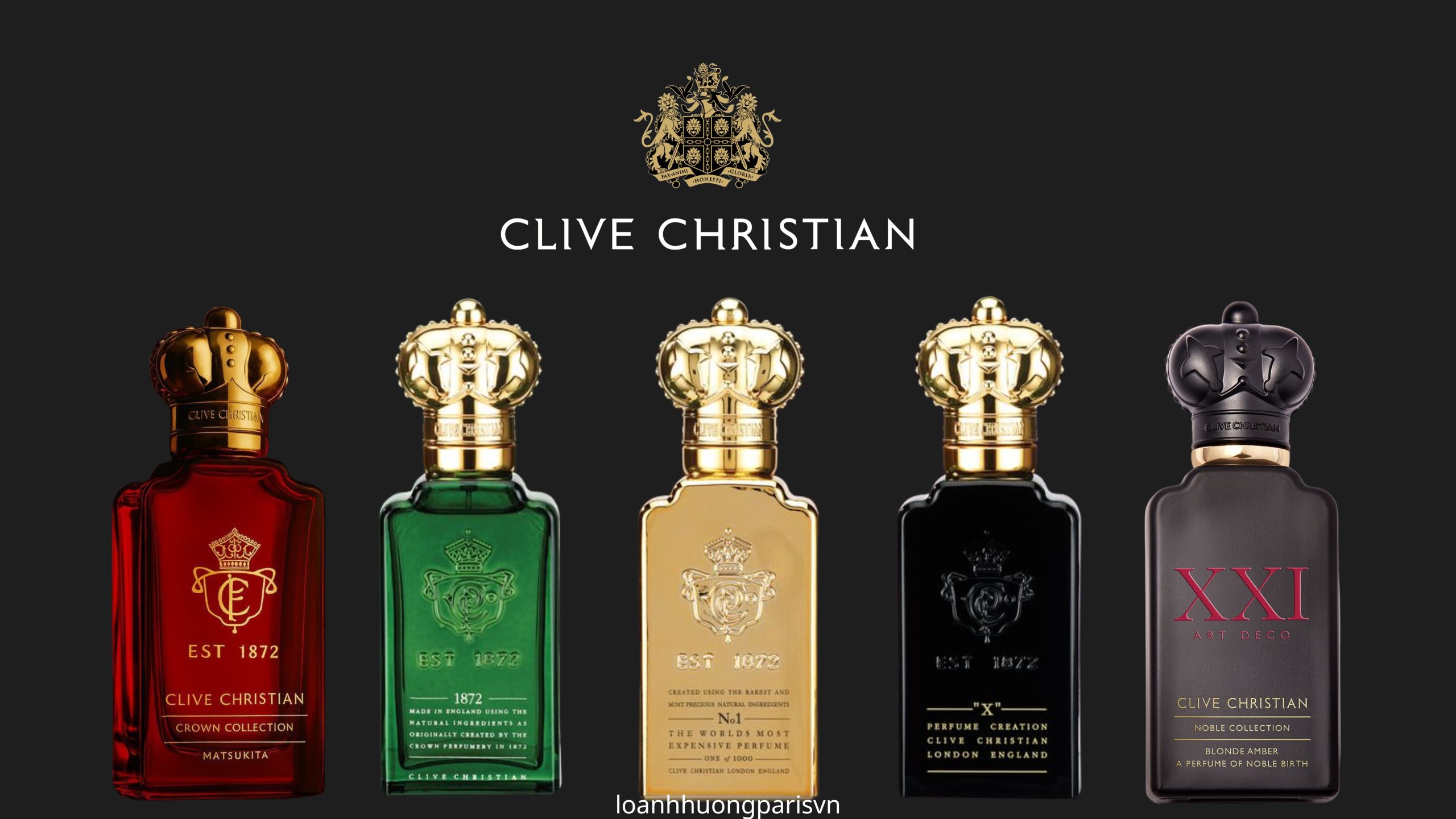 các chai nước hoa nhà Clive Christian