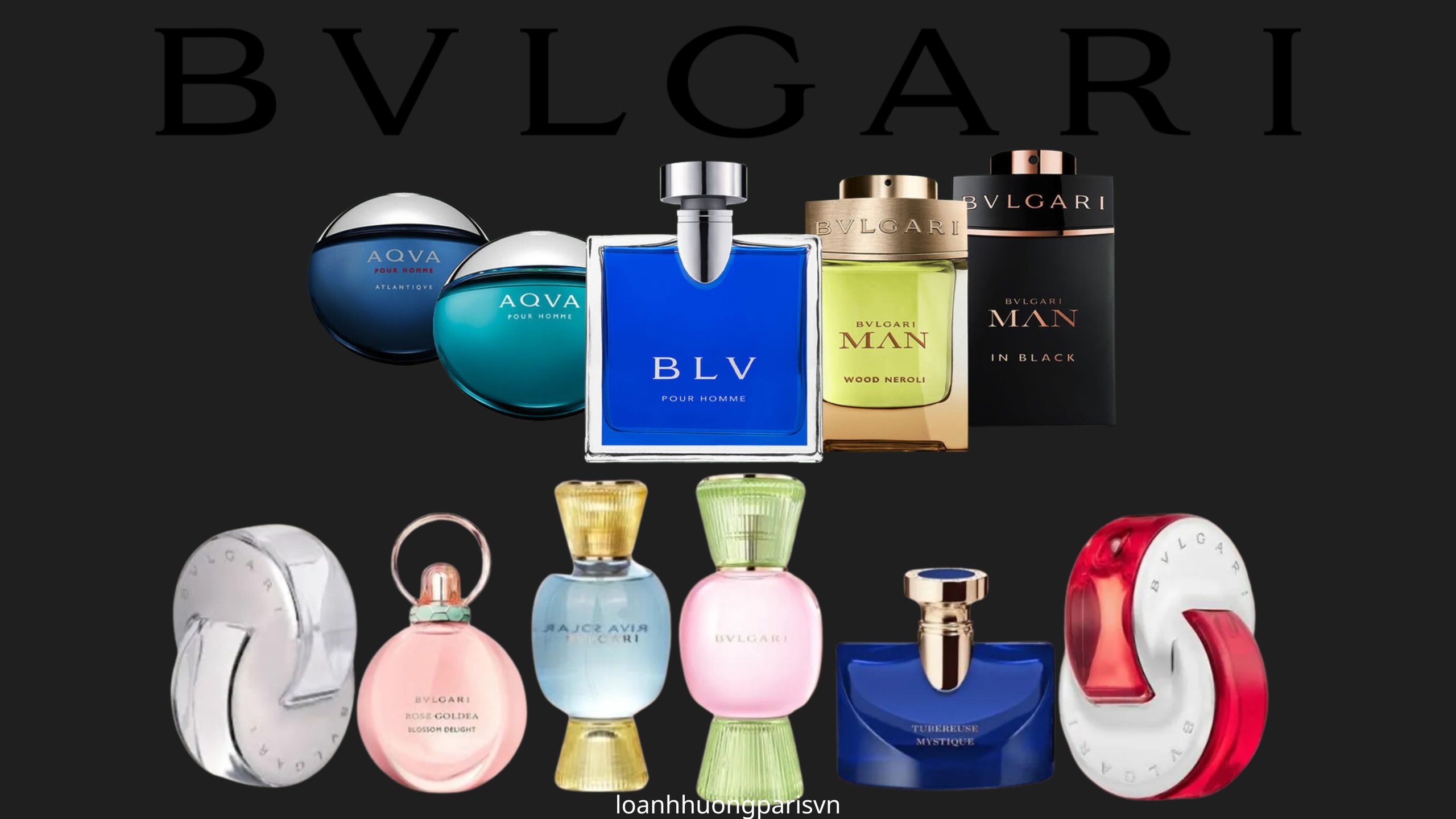 các chai nước hoa nhà BVL